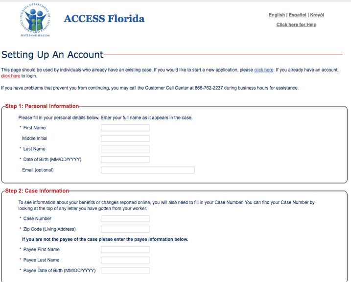 My ACCESS Florida account