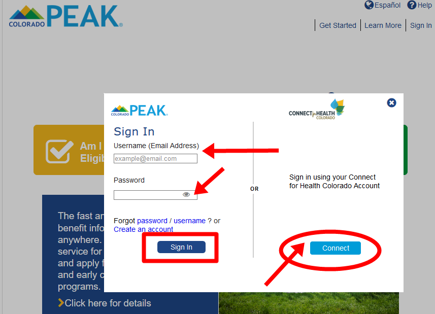 Colorado PEAK Login