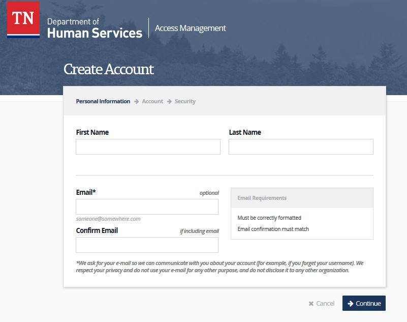 Tennessee DHS Account login