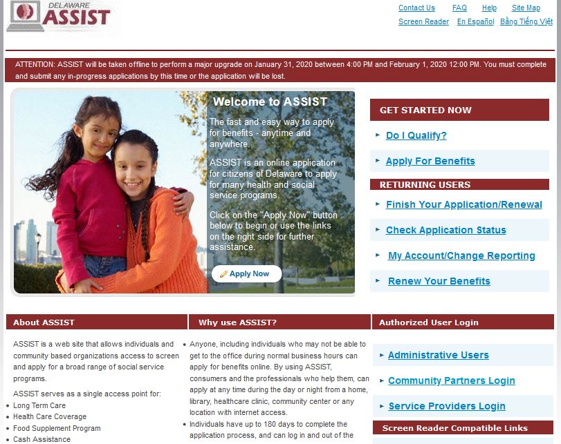 Delaware Assist Login