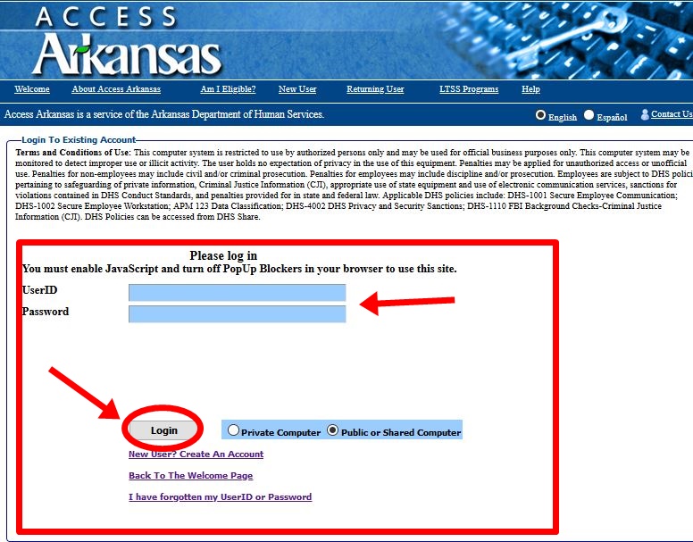 Access.arkansas.gov Login